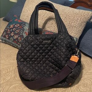 MZ Wallace Blue Quilted Metro Tote Lg